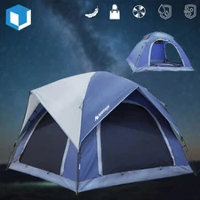 Waterproof 3-4 Person Camping Tent Easy Setup Double Layer for Hiking Traveling