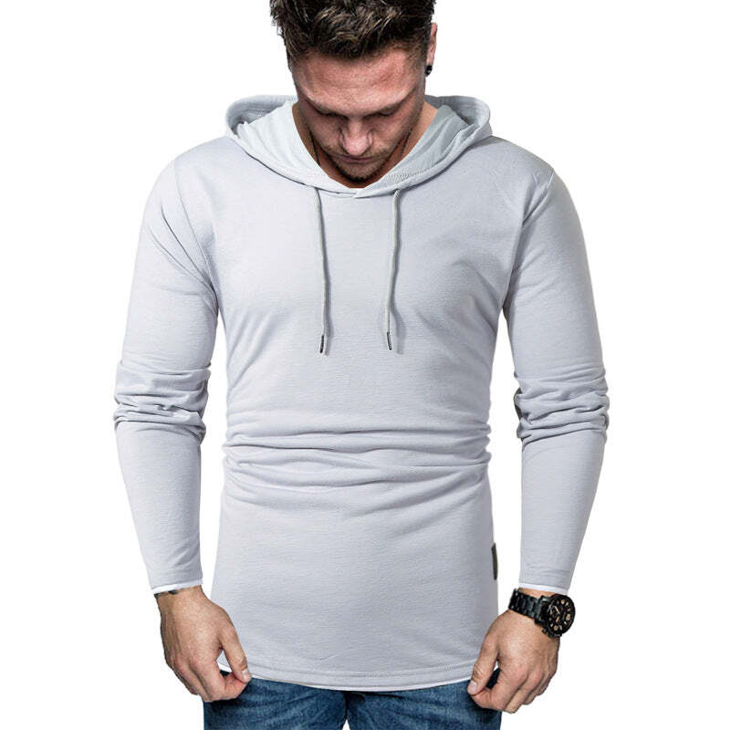 Stitching fake two-piece hooded pullover sweater