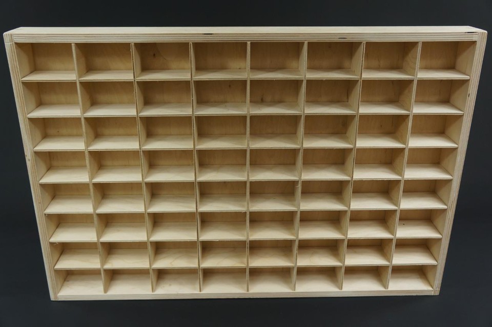 1 x Miniatures Display Tray 64 Compartments Shelf Toy Storage Tray Unit ...