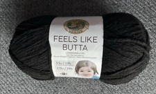 1 new skein Lion Brand Yarn 215-153 Feels Like Butta Yarn, Black