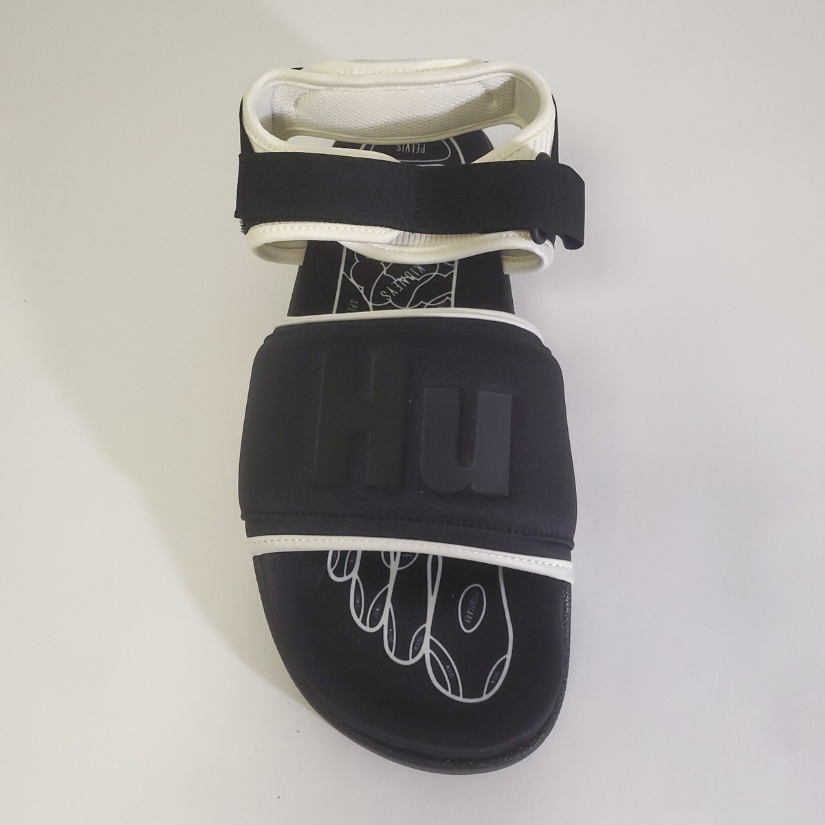 Adidas x Pharrell Adilette 2.0 Slide Sandals Mens Size 12 Black GZ1892 Adidas Pharrell X Adilette 2.0 Slide Black White Sandal  main image 3