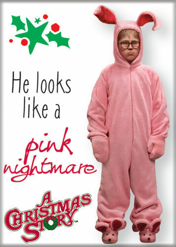 A CHRISTMAS STORY HE LOOKS LIKE A PINK NIGHTMARE MAGNET 2.5” X 3.5” NEW