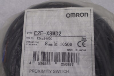 OMRON E2E-X8MD2 PROXIMITY SENSOR 8 MM SENSING DISTANCE UNSHIELDED STOCK B-1627