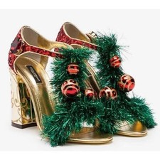 Dolce & Gabbana SZ 7.5 US / 37.5 EU Christmas Holiday Sandal Heels
