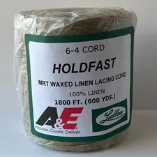 Waxed LINEN CORD lacing 6-4 cord (1 lb) thread rug braiding weaving twine
