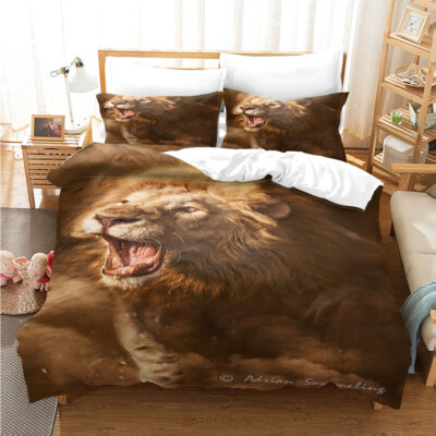 3D Löwe Quilt Cover Set Bettwäsche Sets Kissenbezüge 1