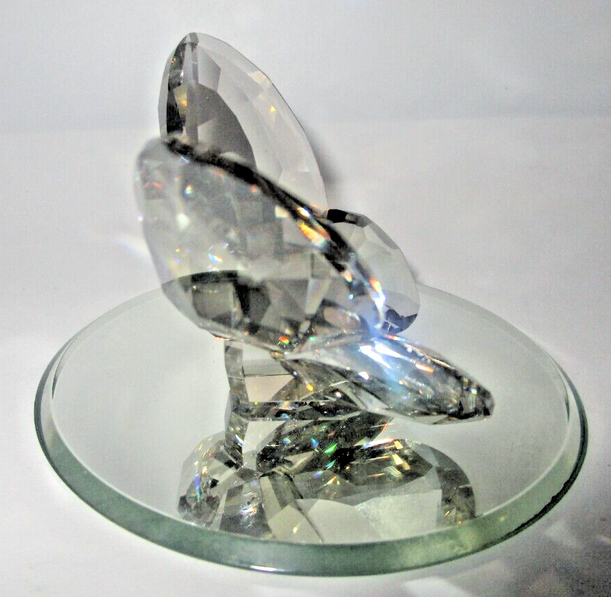 Swarovski Crystal Butterfly Light Topaz Figurine Large w/ Mirror