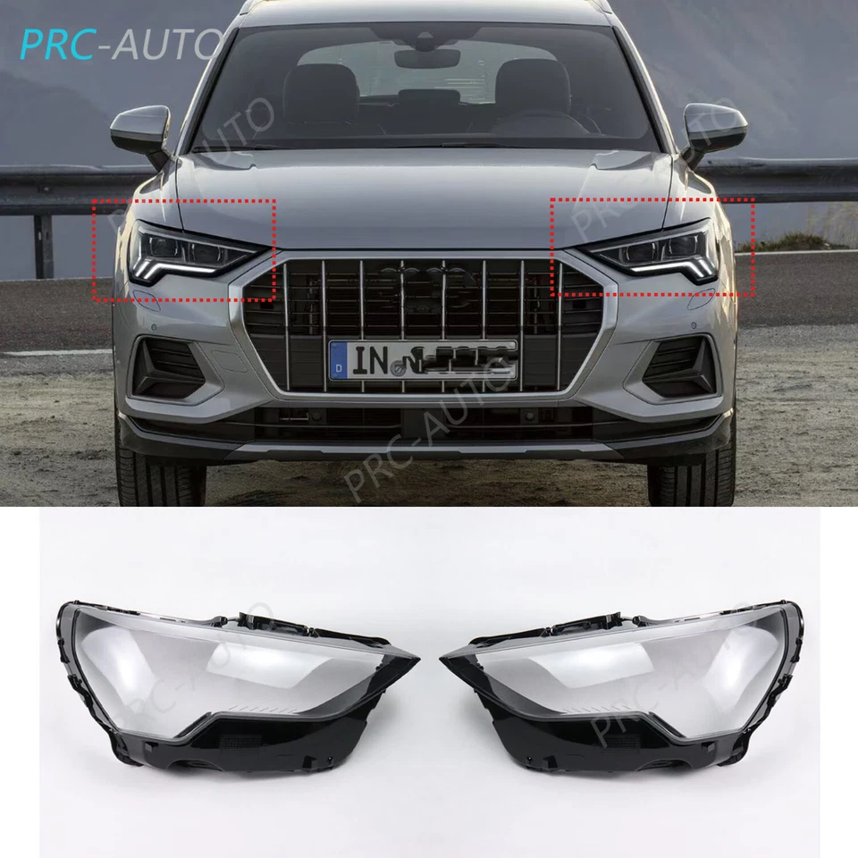 Left+Right Clear Headlight Headlamp Lens Cover Replace 2X For Audi Q3 2019-2023 Foto 2 de 4