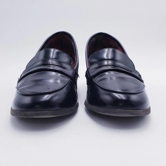 Vintage 90s Y2K American Eagle Chunky Block Heel Penny Loafer Shoe Black Size 10 - Image 3 of 4