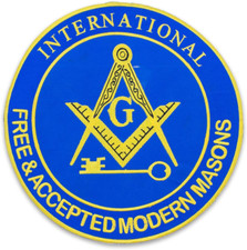Mason Blue and Gold round Center Back Patch for Biker Vest