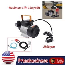 110V 0.55KW Electric Fuel Transfer Pump Kit Diesel Kerosene Oil w/ Hose & Nozzle