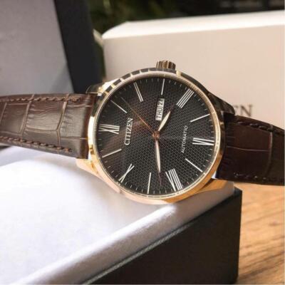 Citizen NH8353-00H Automatic Leather Strap Analog Men's Gray Dial