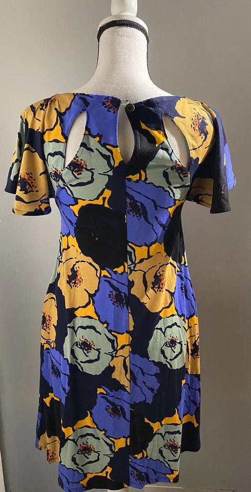 Vestido floral Anthropologie Vanessa Virginia Mina skatista mistura de seda novo sem etiquetas $138 XS - Imagem 4 de 4