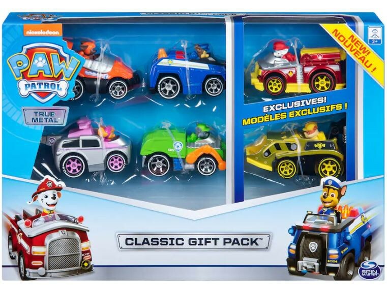 Paw Patrol 6053362 True Metal Classic CAST Vehicles - 6 Pieces for