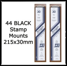 44 Showgard BLACK Stamp Mounts 215x30mm For US Special Stamps /Jamestown 2 PACKS