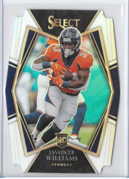 Javonte Williams 2021 Panini Select Silver Prizm Premier Level RC Die Cut