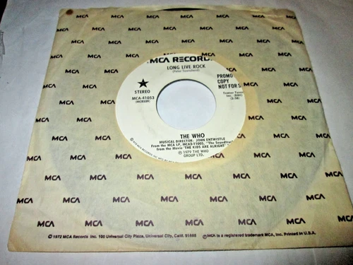 THE WHO LONG LIVE ROCK 45 7" VINYL NM NEAR MINT US MCA PROMO