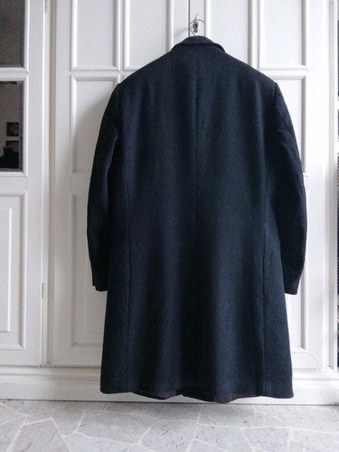Cappotto lungo uomo XL / 54 IT 100% lana vergine classico nero Trendy - Foto 12 di 22