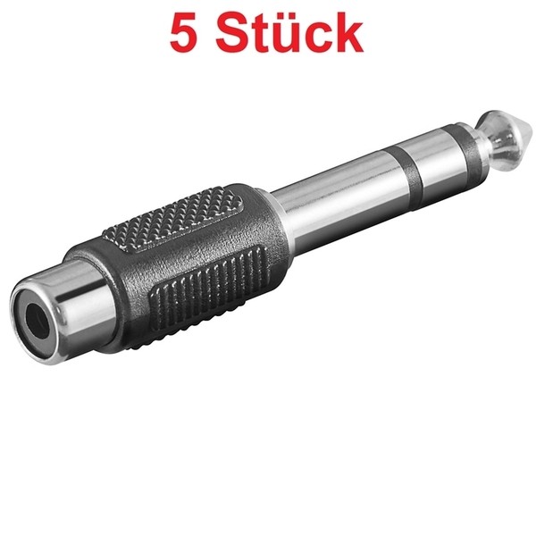 Audio Adapter 6,3Mm Stereo Klinke Stecker Cinch Chinch Kupplung Buchse Weiblich-image
