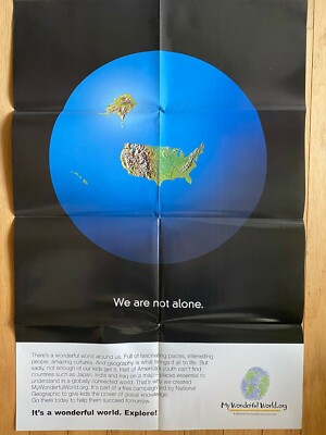 We Are Not Alone National Geographic Poster Map World History 22 X 32.5 NEW