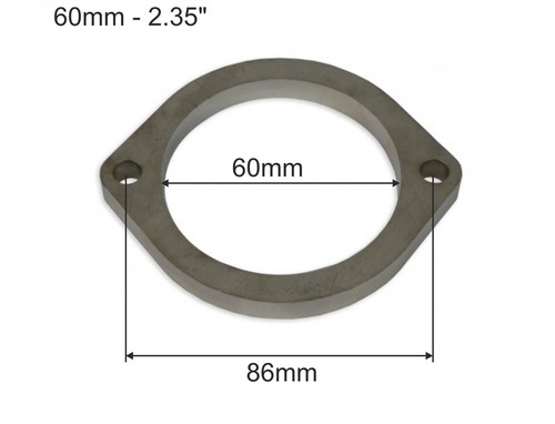 60mm Turbo Exhaust Manifold Flange Laser Cut 10mm Stainless Steel 2-bolt - Afbeelding 3 van 3