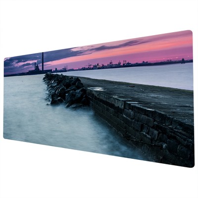 90x40cm EXTRA GROSS XXL Mauspad Matte Full Schreibtisch Pink Lila Sonnenuntergang Pier Cool