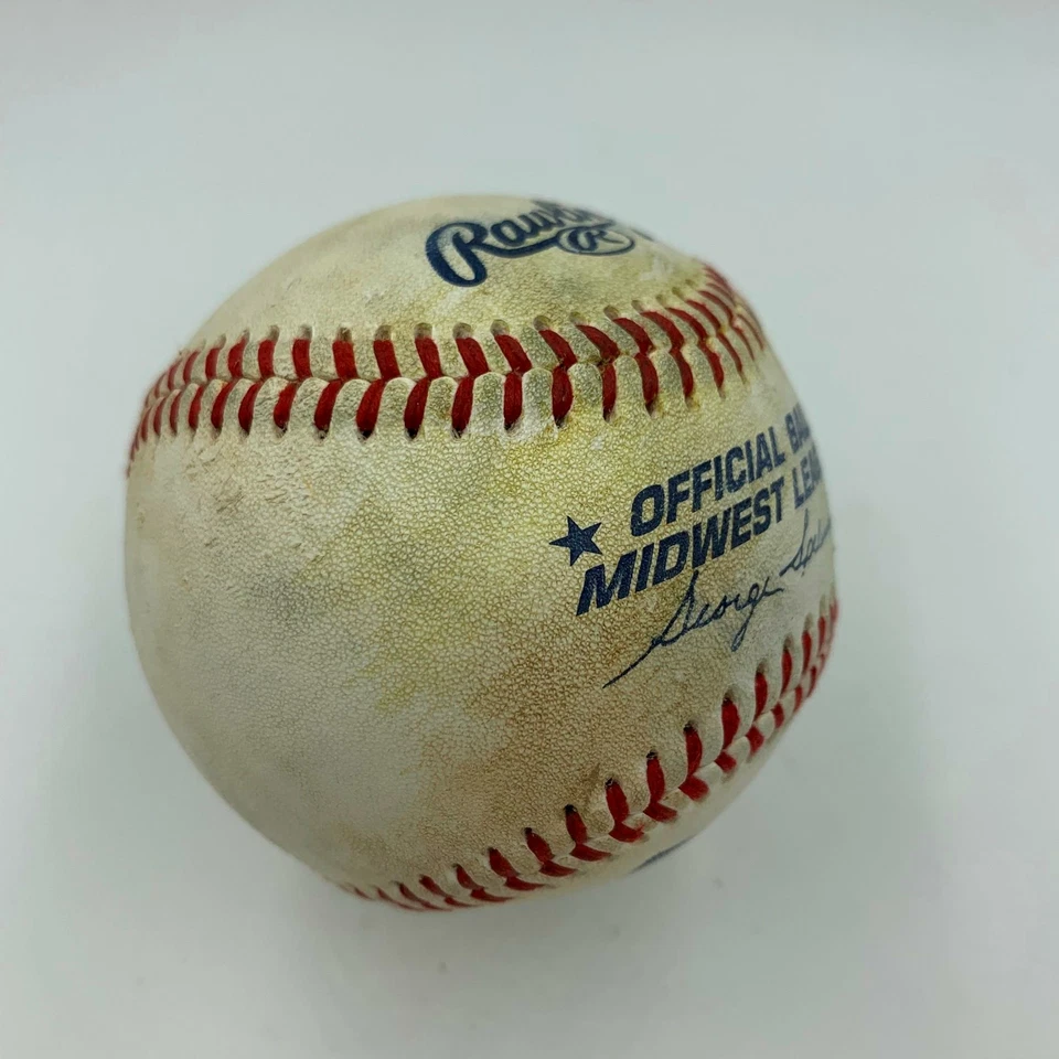 Raro Miguel Sano Firmado Inscrito Real Tercer Juego de Jonrones Usado Béisbol Foto 3 de 3