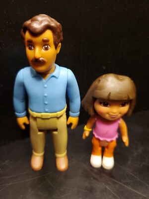 Dora The Explorer Dollhouse Dora & Papi Dad Figures 2011 Mattel NICE | eBay