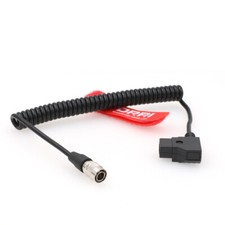 Hirose 4pin male to D-tap Coiled Cable Power for Sound Device ZAXCOM / ZOOM F8