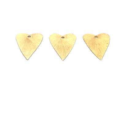 Gold Finish and Silver Plated E-coated Brushed Heart Components (22 × 13 mm) - 2