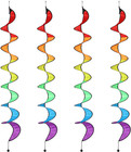 4 Pieces Rainbow Wind Spinner Outdoor Hanging Wind Socks Colorful Windsock Strea
