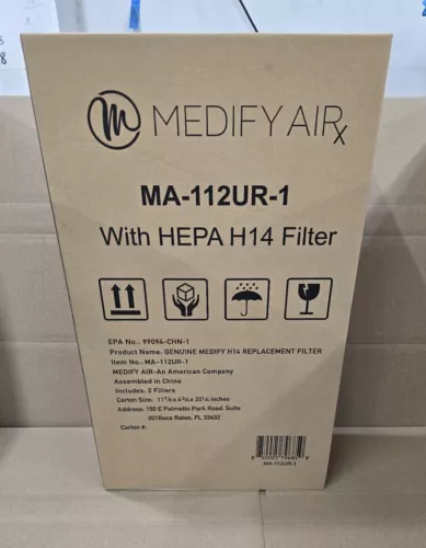 GENUINE Medify Air MA-112UR-1 with HEPA H14 Replacement Filter 2-Pack