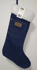 Wrangler Denim Christmas Stocking Sherpa Top Blue Jean Back Pocket 101WRCHSP NWT
