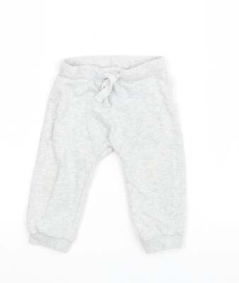 F&F Baby Grey Cotton Blend Track Pants Trousers Size 12-18 Months