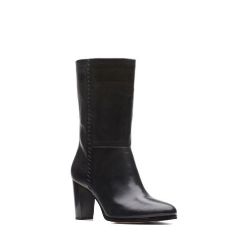 Botas para mujer Clarks Karamo Mid de cuero negro talla UK 7/41 - Imagen 1 de 5