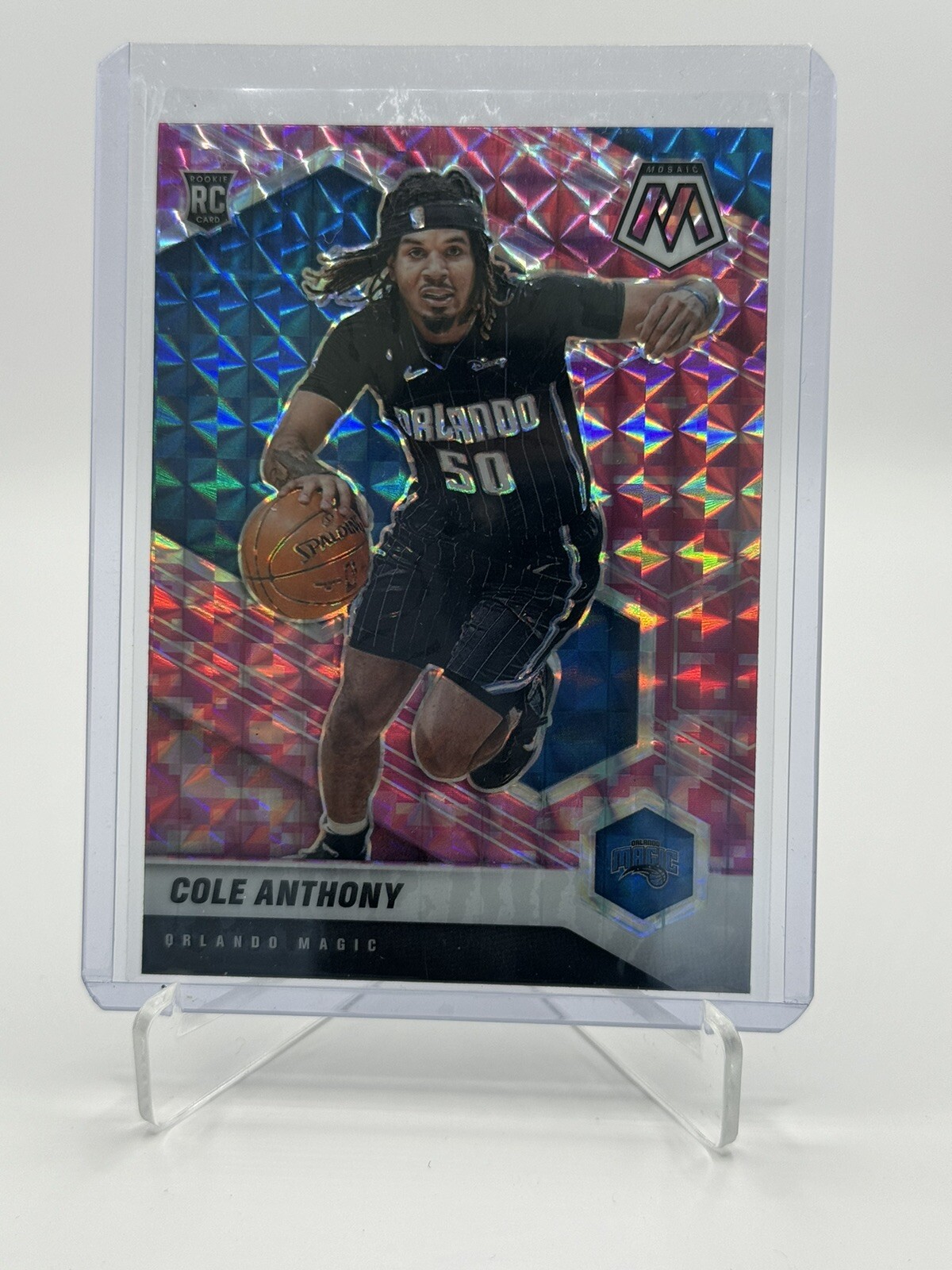 2020-21 Panini Mosaic - Rookie Mosaic Camo Pink Prizm #207 Cole Anthony (RC)