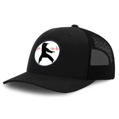 Patch Hat Trucker Baseball Cap My Heart Beats for Karate Sport Karate Mma Cotton