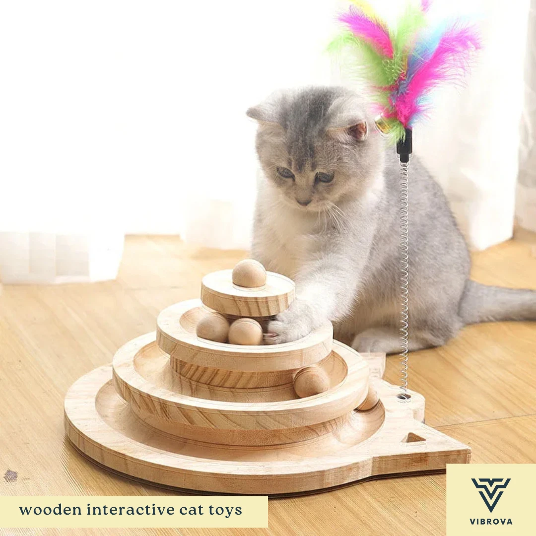 Wooden Interactive Cat Toys | Multi-Level Intelligence Training Track Toy
Opens in a new window or t