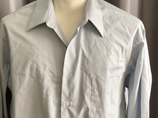 Van Heusen Men  s XL 171/2 Blue Long Sleeve Shirt Poly/Cotton Blend Wrinkle Free
