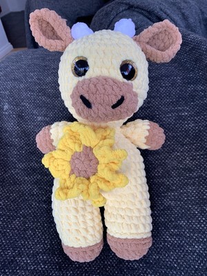 Handarbeit gehäkelte Sonnenblumenkuh Neu! Häkelgeschenk