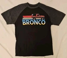 Ford Bronco XLT T-shirt  - Extra Large Tall, Black w/ Grey Sleves, Graphic Print