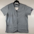 Cherokee Workwear Scrub Top Adult Medium Grey Short Sleeve Work Shirt Uniform V