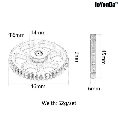 #100905 gehärteter Stahl 44T Zwischengetriebe mit Welle für RC HPI 1/10 Savage FLUX 2350 - Bild 3 von 7