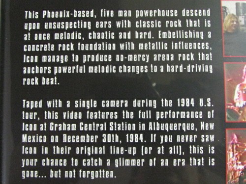 ICON: 1984 LIVE CONCERT DVD W/NIGHT OF CRIME ERA TUNES! 80's HARD ROCK HTF OOP - Picture 5 of 8