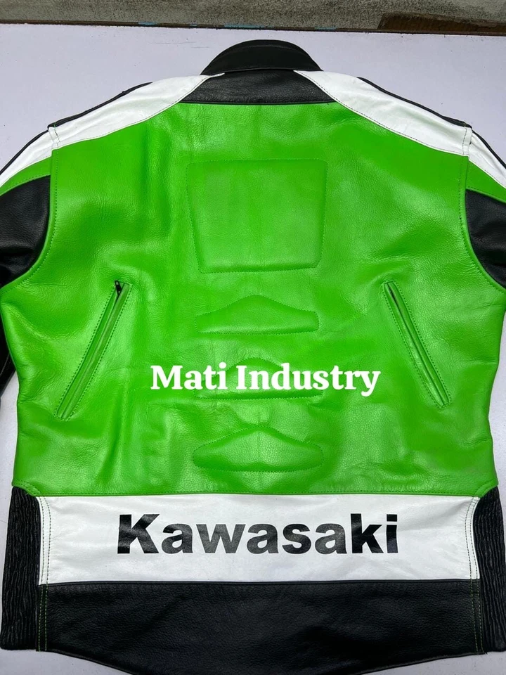 川崎赛车摩托车皮革夹克川崎摩托车皮革夹克 — 第 3/4 张图片