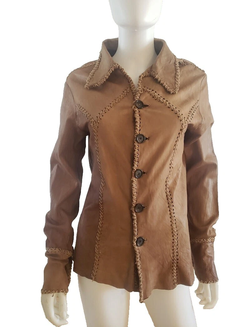 Hippy top vintage de cuero para mujeres