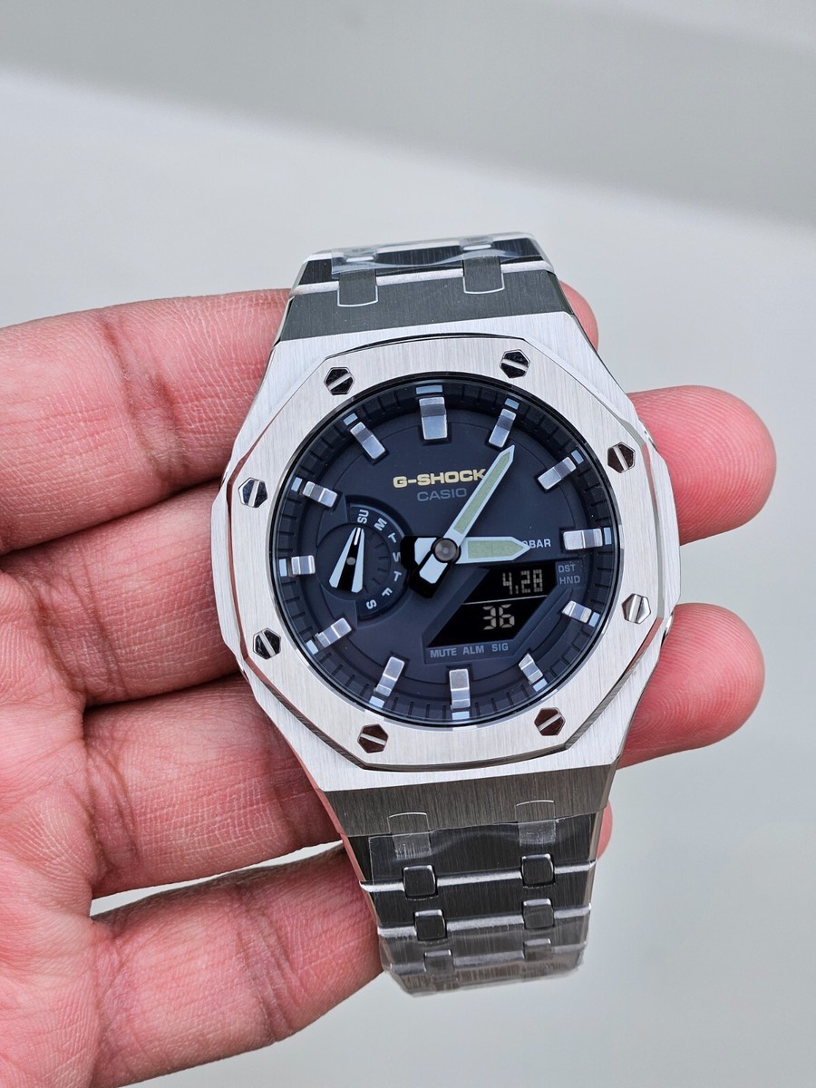 CASIO G-SHOCK カスタム　GA-2100SB 楽天市場】G-SHOCK GA2100SB フロステッド シルバー カスタム