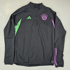 Adidas FC Bayern Munchen Training Top Men's Size Medium Slim Fit Black Pre-owned