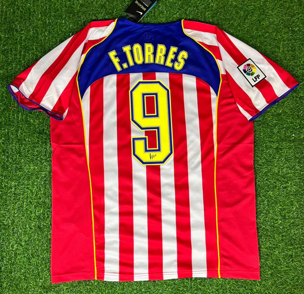 F Torres 9 Atletico Madrid Jersey 2004 2005 Size XL Retro Football Vintage Home