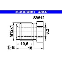 ATE 24.3516-0080.1 ÜBerwurfschraube Normteile